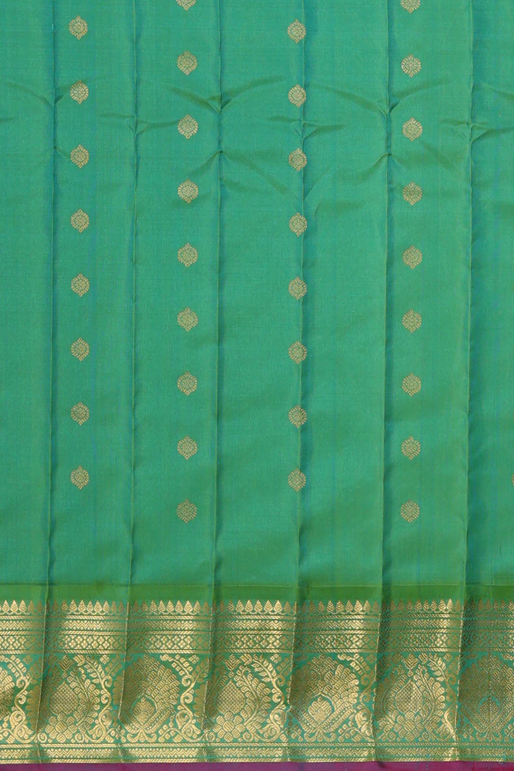 Image of Gadwal Silk Mustard Yellow Saree